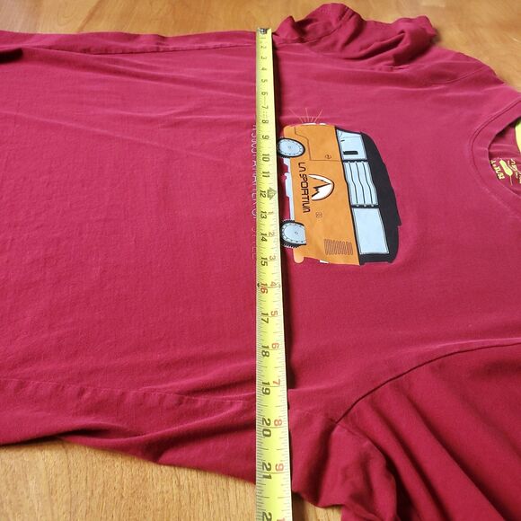 La Sportiva Van T Shirt Mens L Red Organic Cotton Camper Bus Outdoor Life - Picture 8 of 9